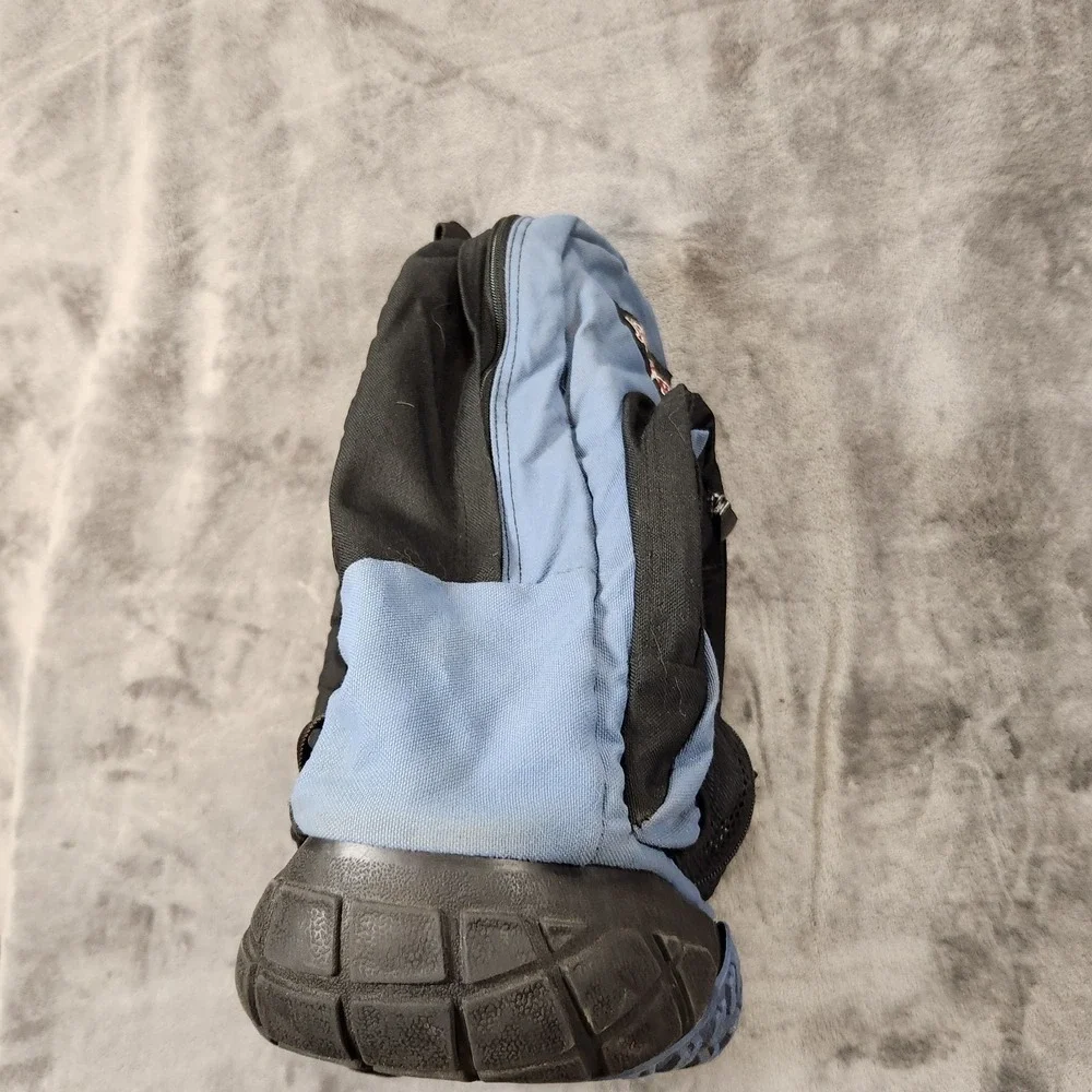 Jansport Backpack Thick Rubber Tire Bottom Blue Bookbag Vintage 90s Y2K